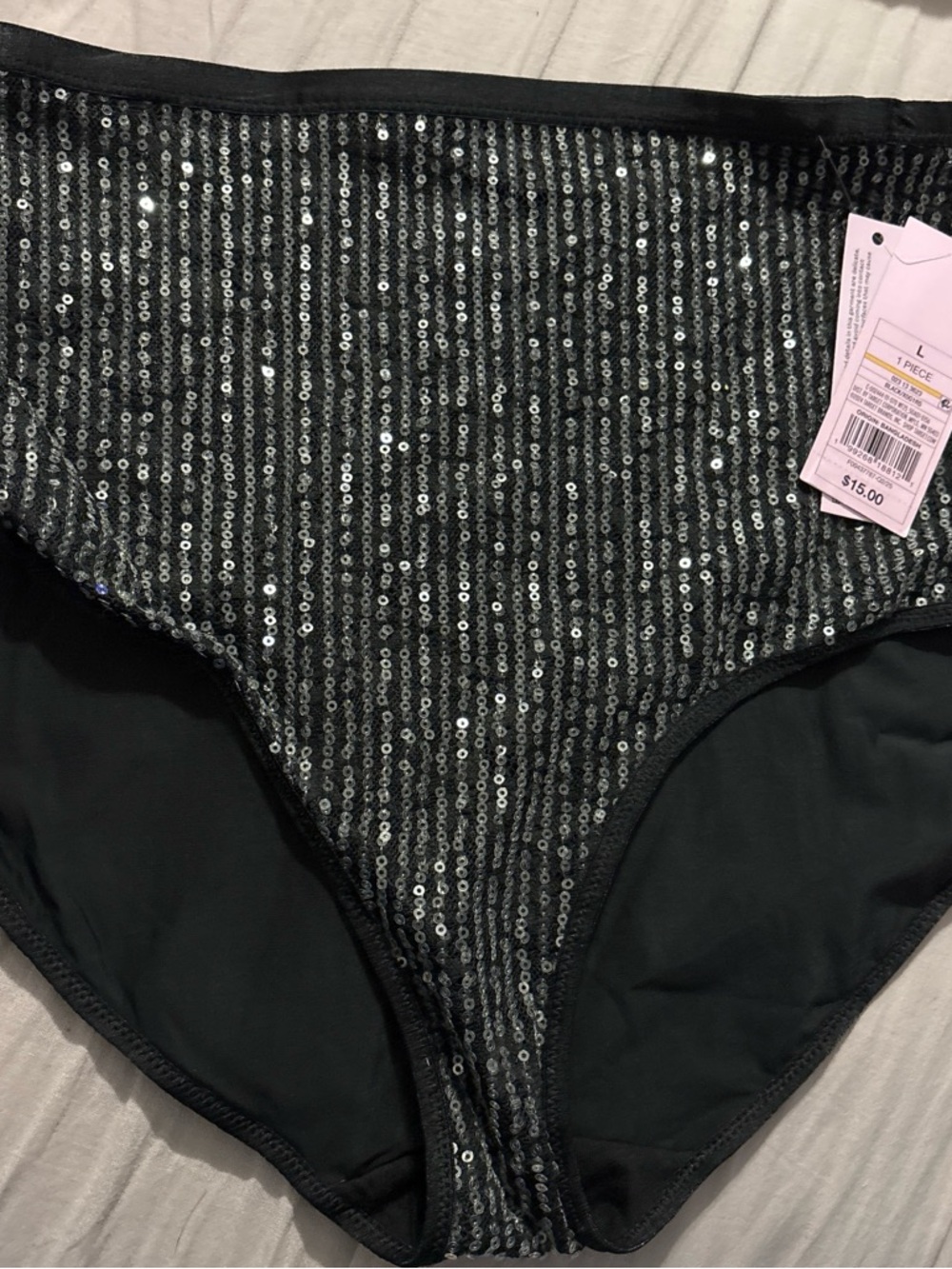 wild fable Black Sequin High-Rise Bikini Bottom